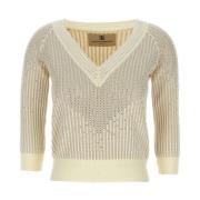 Sweater med Rhinestone V-Neck