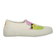 Printede Canvas Slip-On Sneakers