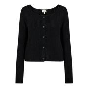 Sort Strik Cardigan Slamani Stil