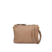 Blush Læder Crossbody Taske med Lynlås