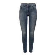 Blå High Waist Skinny Jeans