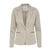 Beige Blazer med Reverskrave