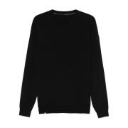 Sort Crew Neck Sweater med Logo