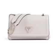 Creme Crossbody Taske med Klap