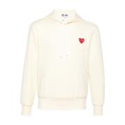 Hvid Sweater med Hjerte Patch