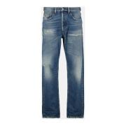 Vintage Blå Straight Cut Jeans