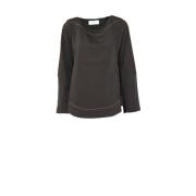 Asymmetrisk Milano Strik Top med Rund Hals