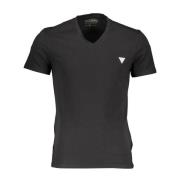 Slim V-Hals Bomuld T-Shirt med Logo