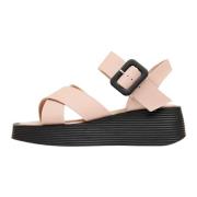 Blush Pink Platform Sandaler - Behageligt Læder Sommerfodtøj