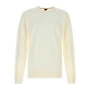 Hvid Bomuld Blandet Strik Sweater