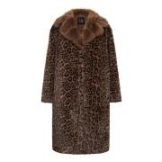 Elegant Leopard Print Faux Fur Coat Ivy