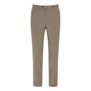 Brun Slim Fit Microstructure Bukser