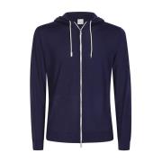 Sporty Full Zip Hooded Wool Sweater