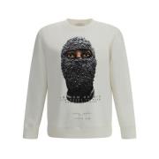 Sweatshirt med broderet maskeprint