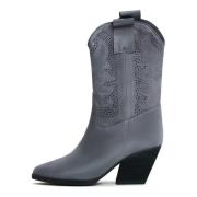 Suede Cowboy Boots Elena - Grey