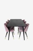 Spisegruppe Dipp med 6 spisebordsstole Velvet