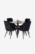 Spisebordssæt Plaza med 4 stole Velvet Deluxe