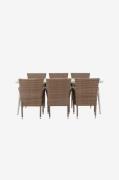 Venture Home - Spisegruppe Lina med 6 stole Malina - Beige - Spisegrup...