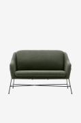 Kave Home - Brida 2-personers sofa i mørkegrå, 128 cm - Grøn - 2-pers....