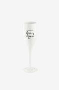 Koziol - Champagneglas Med Print 6-pak CHEERS 100ml - Hvid - Vinglas -...