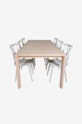 Venture Home - Spisegruppe Slider med 6 spisebordsstole Mariette - Hvi...