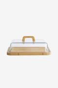 Pebbly - Ostekasse glas/bambus 34 x 25 x 9,5 cm - Transparent - Opbeva...