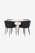 Venture Home - Spisebord Flora med Edina-stol - Sort - Spisegrupper - ...