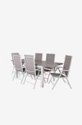 Venture Home - Spisegruppe Albany med 6 spisebordsstole Break - Grå - ...