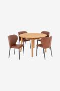 House Nordic - Spisebordssæt Metz And Pisa - Brun - Spisegrupper - - H...