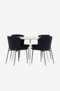 Venture Home - Plaza-spisebord med Modesto-spisebordsstol - Sort - Spi...