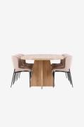 Venture Home - Bootcut-spisebord med Modesto-spisebordsstol - Beige - ...