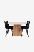 Venture Home - Bootcut-spisebord med Polar-spisebordsstol - Sort - Spi...