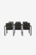 Venture Home - Spisegruppe Borneo med 6 spisebordsstole Bois - Sort - ...