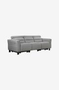 Loft24 - Sofa 3-personers 2 elektriske hvilestole Carpari - Grå - 3-pe...