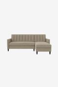 Dorel Home - 3-personers sovesofa med chaiselong Celine - Brun - Soves...