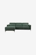 Loft24 - Hjørnesofa 3 sæder 1 liggestol venstre elektrisk Lund - Grøn ...