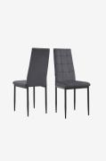Loft24 - Spisebordsstol 2-pak Becca - Grå - Stole - - Homeroom