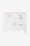 Loft24 - Opbevaringsskab Dalby 60 1 låge + 4 skuffer - Hvid - Skabe - ...