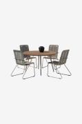 Venture Home - San Vito spisebordssæt med stole Bois - Beige - Spisegr...