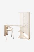 Hanah Home - Arbejdsbord og bogreol Matte - Hvid - Skriveborde - - Hom...