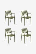 Hanah Home - Stolesæt (4 dele) - Louise Large - Grøn - Spisestole - - ...