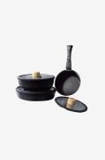 Hermia - Grydesæt (9 dele)-Hona Daily - Sort - Gryder & kasseroller - ...