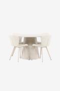 Venture Home - Spisebord Lanzo med Lilja-stol - Beige - Spisegrupper -...