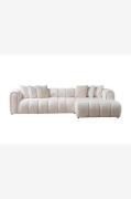 Hanah Home - Hjørnesofa N Line Right - Hvid - Sofaer med chaiselong - ...