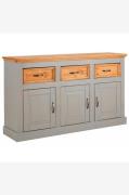 Loft24 - Skænk 3 døre 3 skuffer Selma - Grå - Skænke & sideboards - - ...