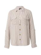 VERO MODA Bluse 'VMBumpy'  lysebrun / hvid