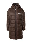 Nike Sportswear Vinterfrakke  mørkebrun / hvid