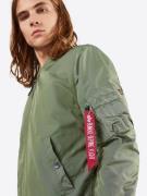 ALPHA INDUSTRIES Overgangsjakke 'MA-1 TT'  khaki / rød / hvid