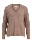 OBJECT Pullover 'Ellie'  brun-meleret / hvid