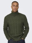 Only & Sons Pullover 'Rigge'  mørkegrøn